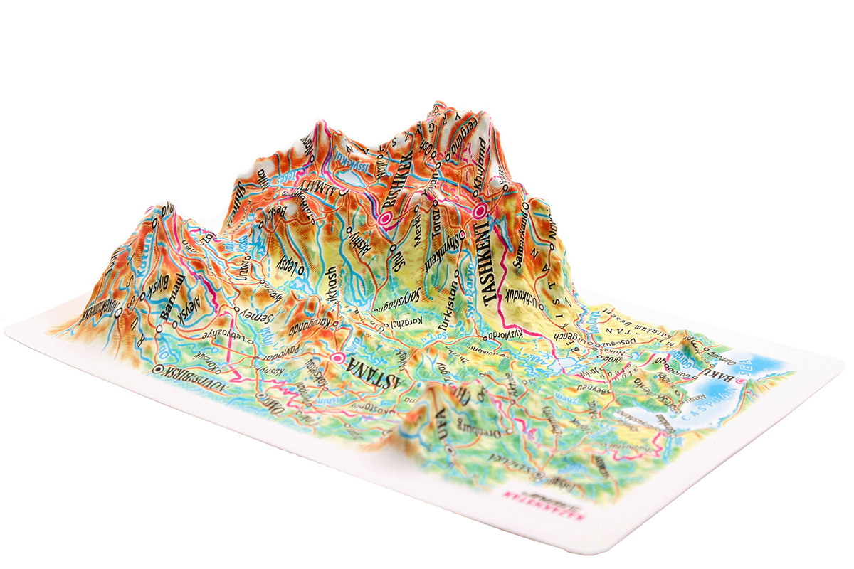Kazachstan 3D Map Mini | Raised Relief Map by TestPlay | Portfolio