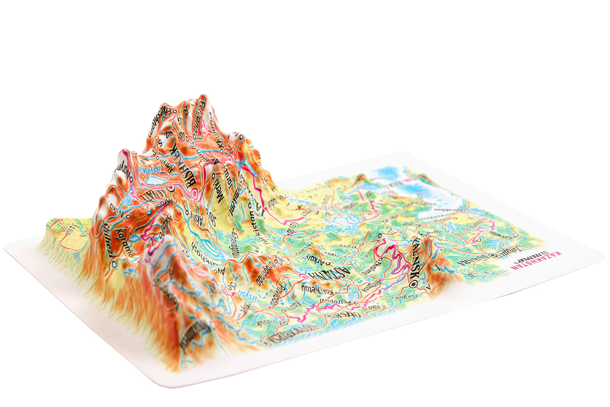 Kazachstan 3D Map Mini | Raised Relief Map by TestPlay | Portfolio