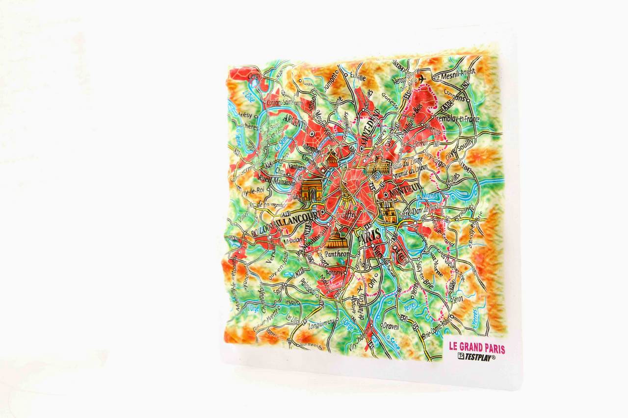 Le Grand Paris 3D Map Mini | Raised Relief Map by TestPlay | Portfolio