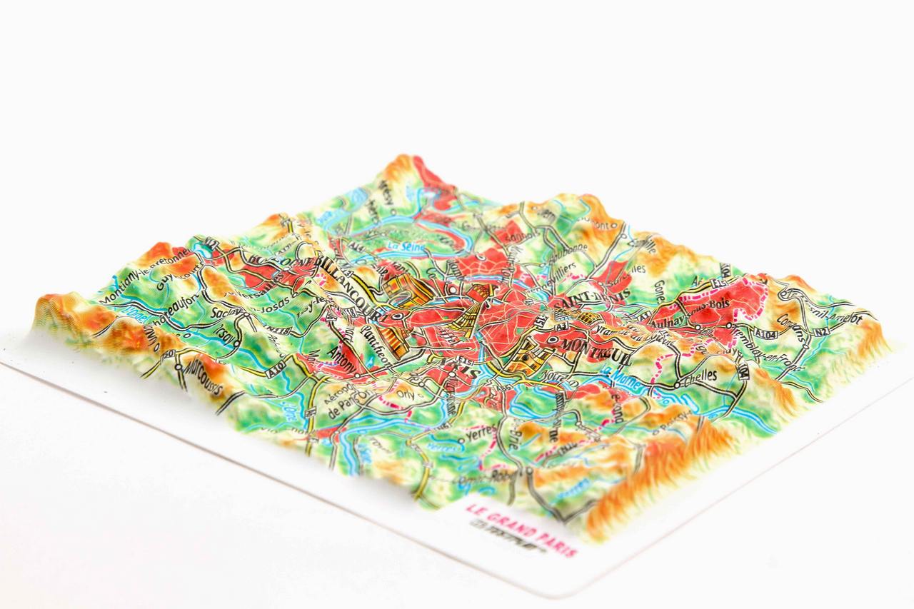 Le Grand Paris 3D Map Mini | Raised Relief Map by TestPlay | Portfolio