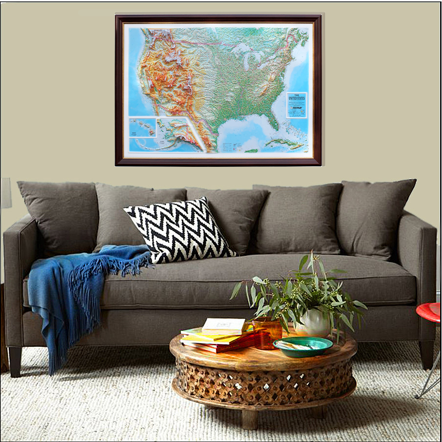 Raised Relief United States 3D Map (Large) by TestPlay - Portfolio