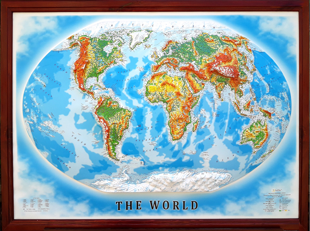 World 3D Map Large | Raised Relief Map by TestPlay | Portfolio