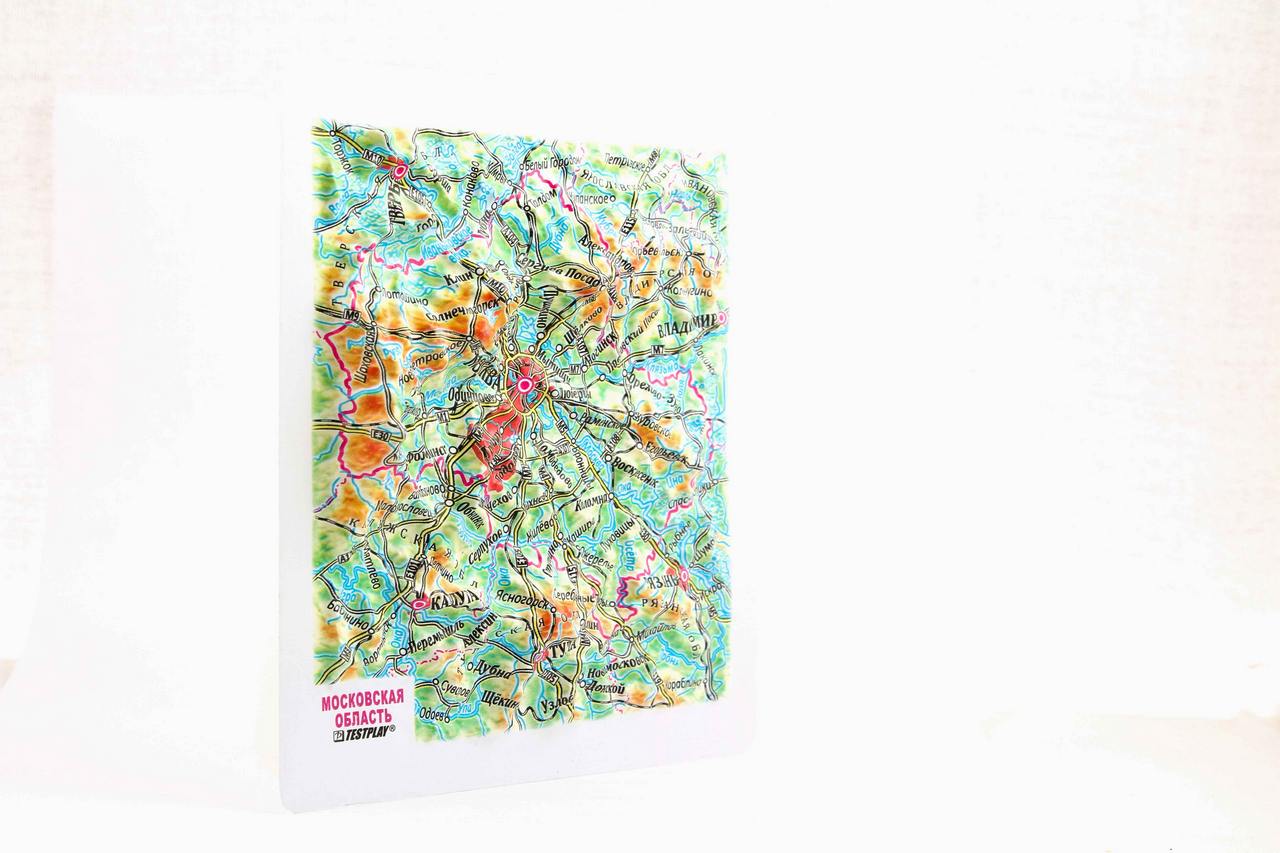 3d relief moskow souvenir map decor testplay 3d magnet Moscow Oblast 3D Map Mini | Raised Relief Map by TestPlay | Portfolio