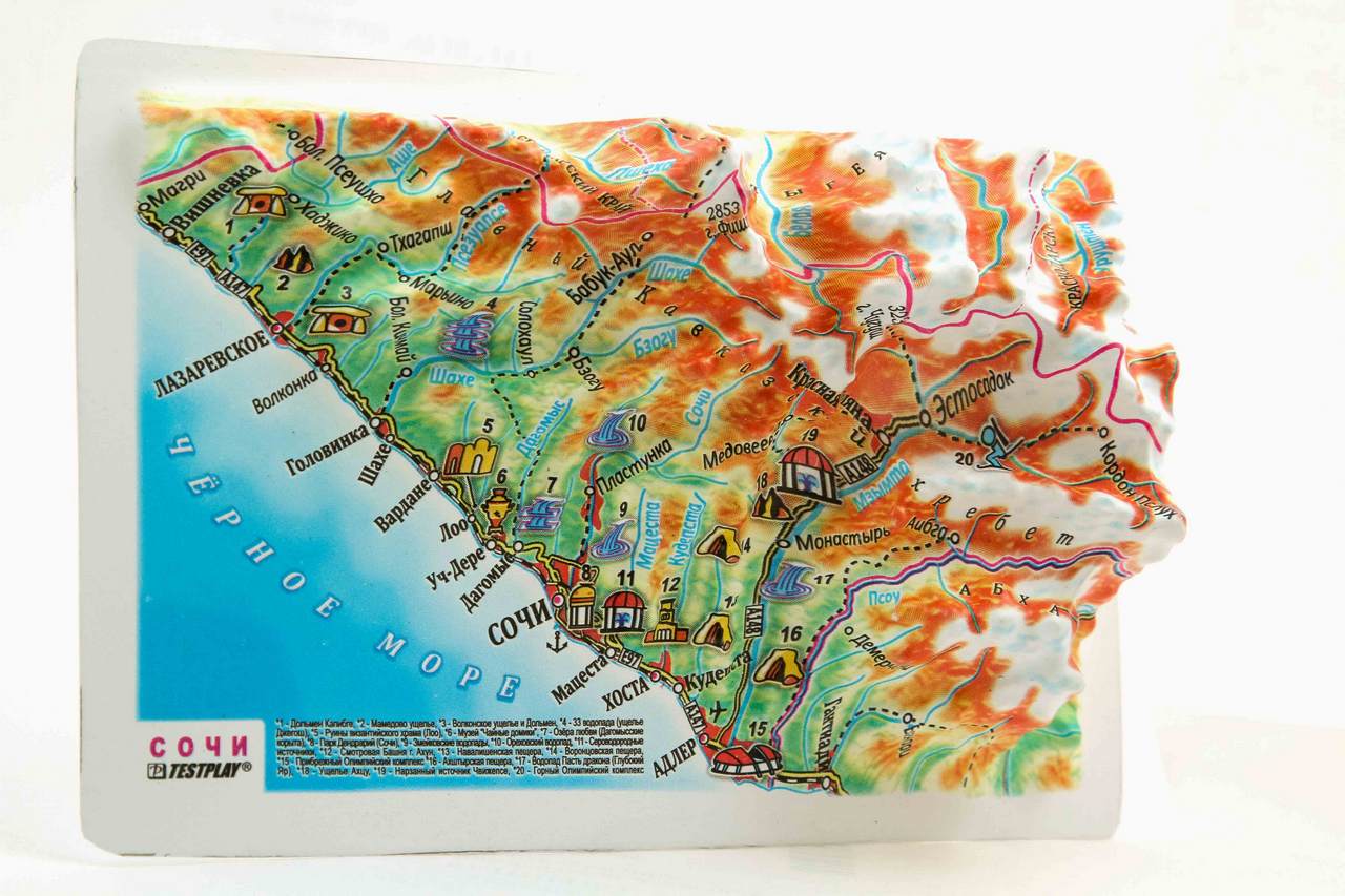 Sochi 3D Map Mini | Raised Relief Map by TestPlay | Portfolio