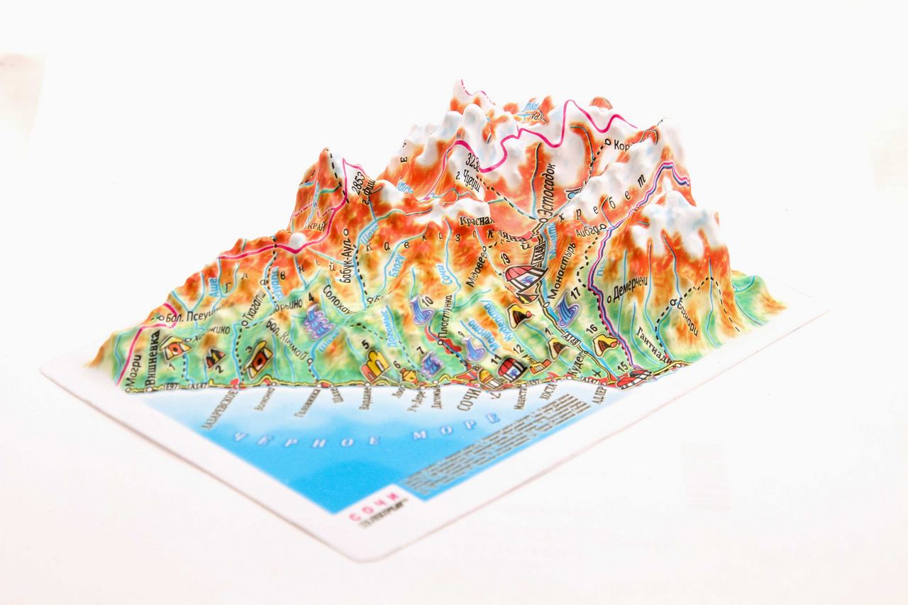 Sochi 3D Map Mini | Raised Relief Map by TestPlay | Portfolio
