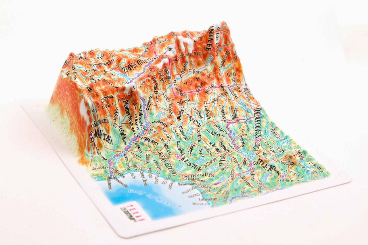 Texas 3D Map Mini | Raised Relief Map by TestPlay | Portfolio