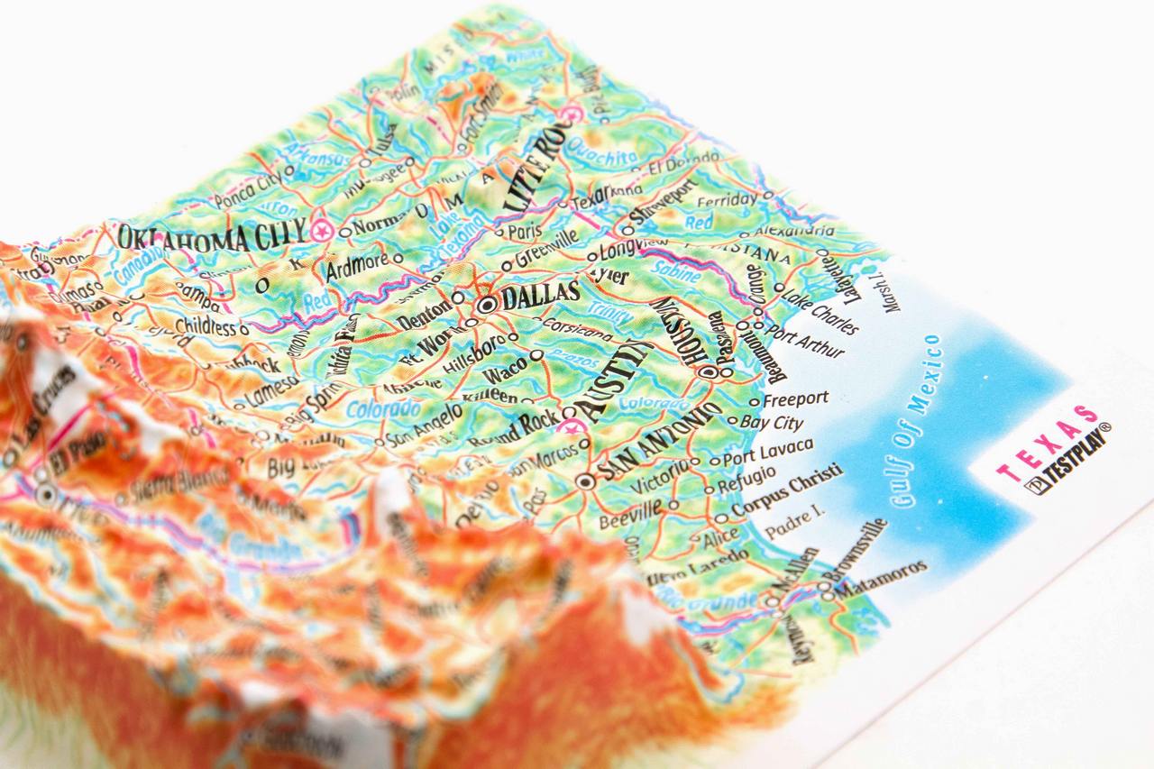 Texas 3D Map Mini | Raised Relief Map by TestPlay | Portfolio