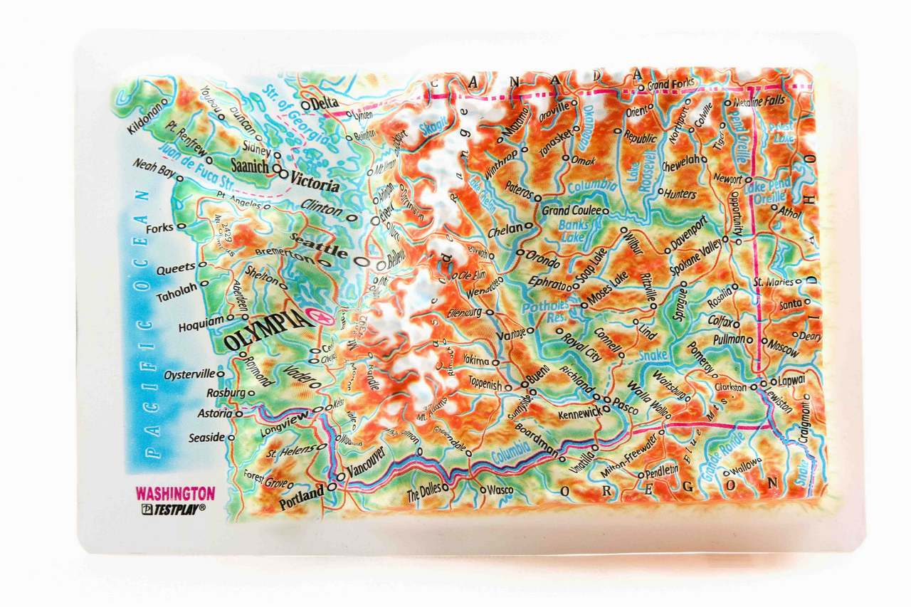 Washington 3D Map Mini | Raised Relief Map by TestPlay | Portfolio