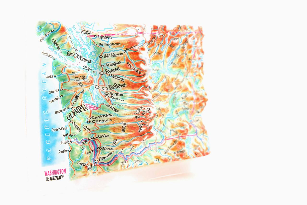 Washington 3D Map Mini | Raised Relief Map by TestPlay | Portfolio