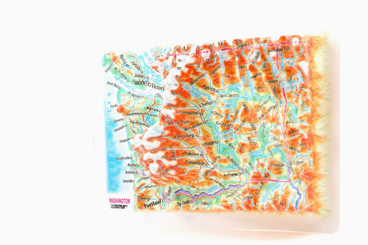 Washington 3D Map Mini | Raised Relief Map by TestPlay | Portfolio