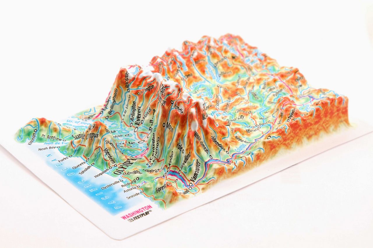 Washington 3D Map Mini | Raised Relief Map by TestPlay | Portfolio