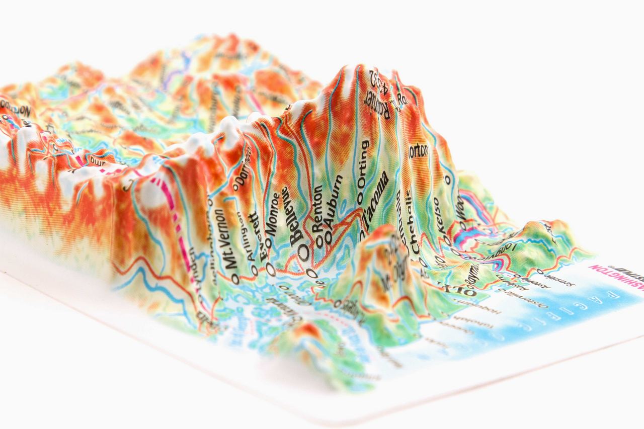 Washington 3D Map Mini | Raised Relief Map by TestPlay | Portfolio