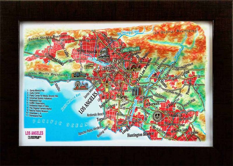 Los Angeles 3D Map Mini | Raised Relief Map by TestPlay | Portfolio