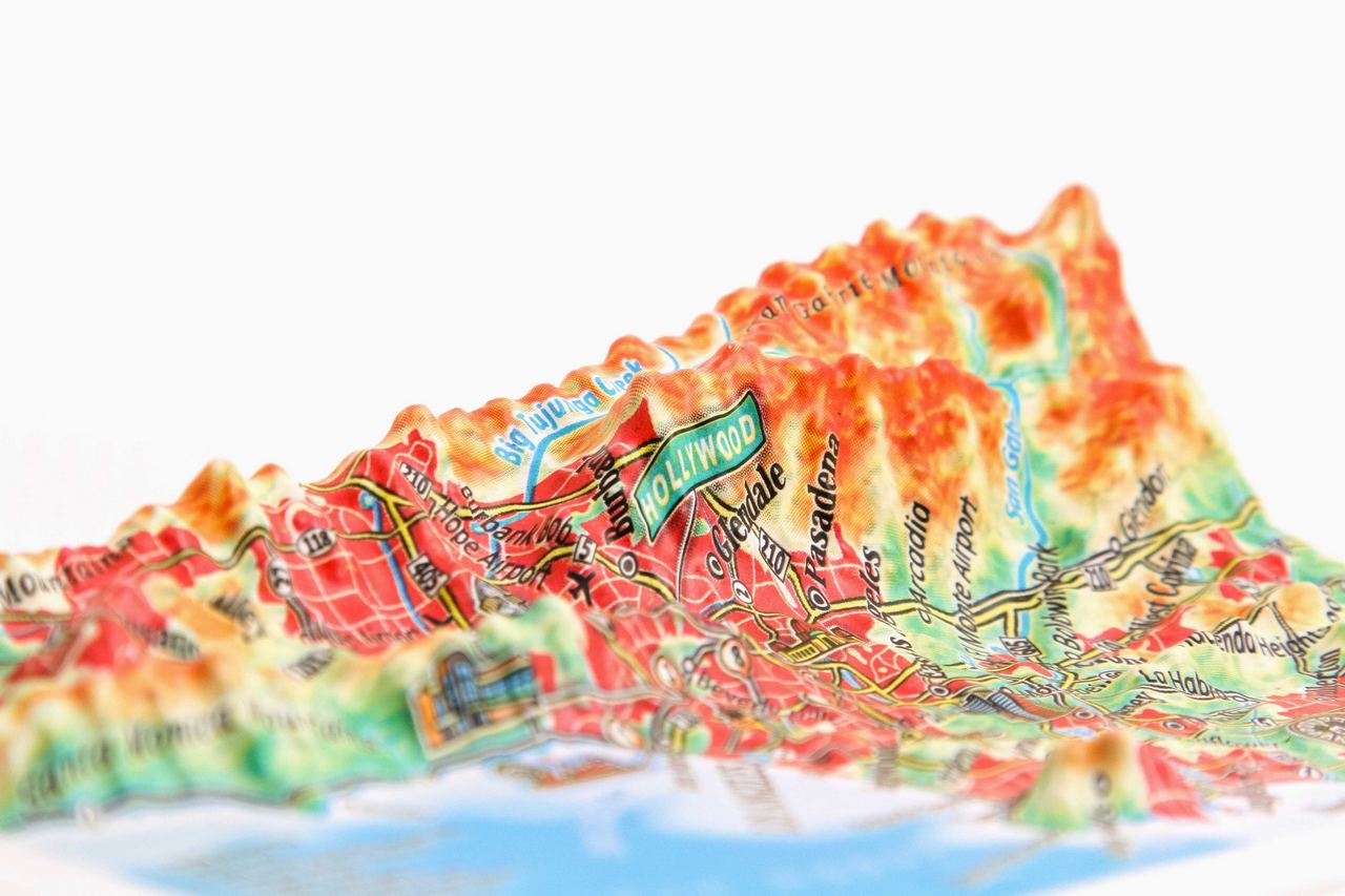 Los Angeles 3D Map Mini | Raised Relief Map by TestPlay | Portfolio