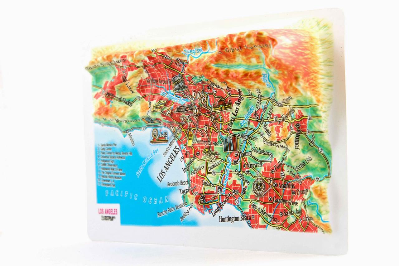 Los Angeles 3D Map Mini | Raised Relief Map by TestPlay | Portfolio 3