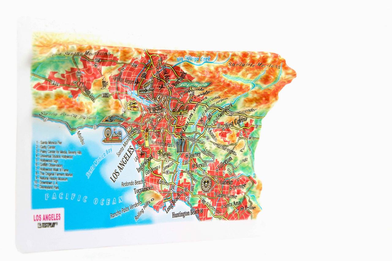 Los Angeles 3D Map Mini | Raised Relief Map by TestPlay | Portfolio