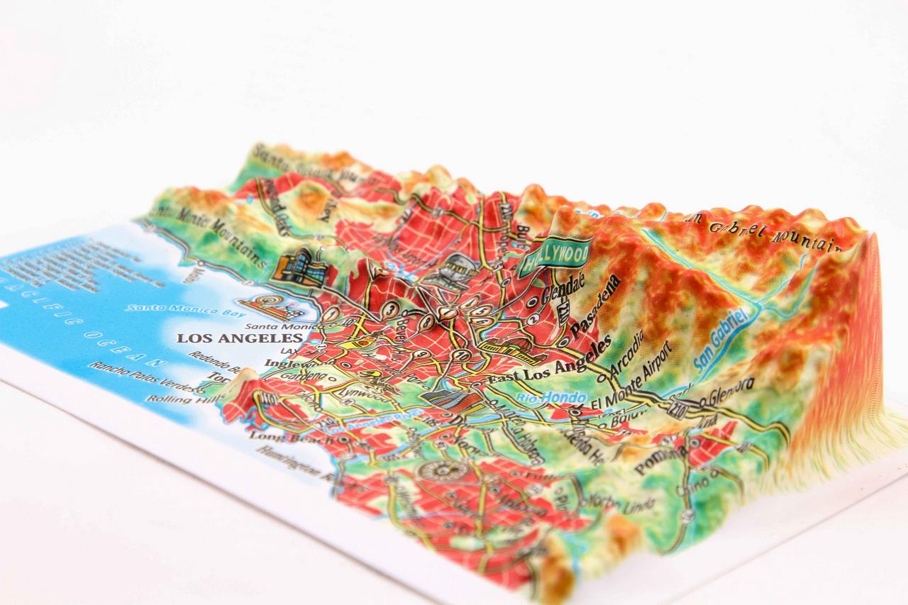 Los Angeles 3D Map Mini | Raised Relief Map by TestPlay | Portfolio 7