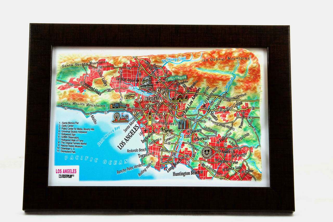 Los Angeles 3D Map Mini | Raised Relief Map by TestPlay | Portfolio 8