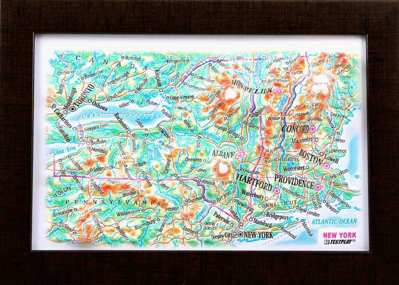 New York (state) 3D Map Mini | Raised Relief Map by TestPlay | Portfolio