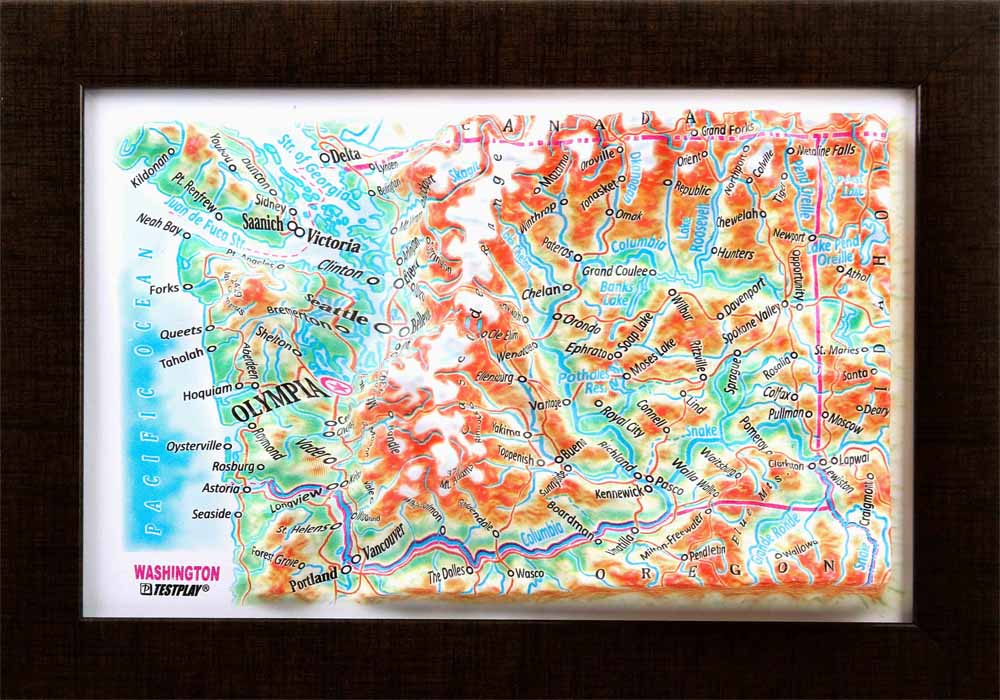 Washington 3D Map Mini | Raised Relief Map by TestPlay | Portfolio