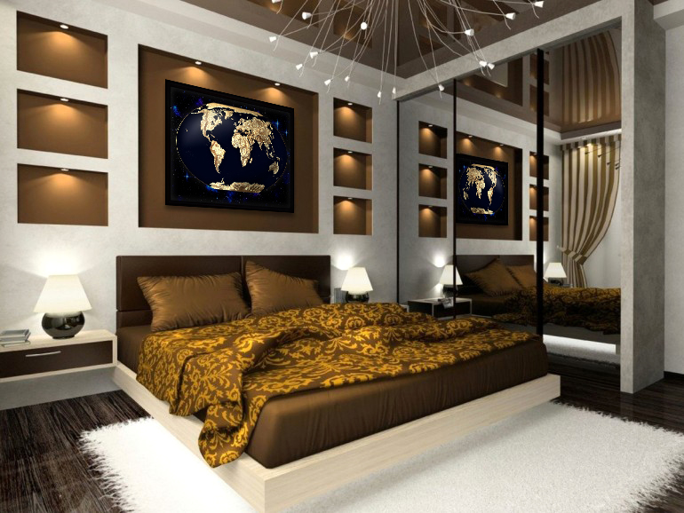 World 3D Map Large Gold & Black | Raised Relief Map by TestPlay | Portfolio