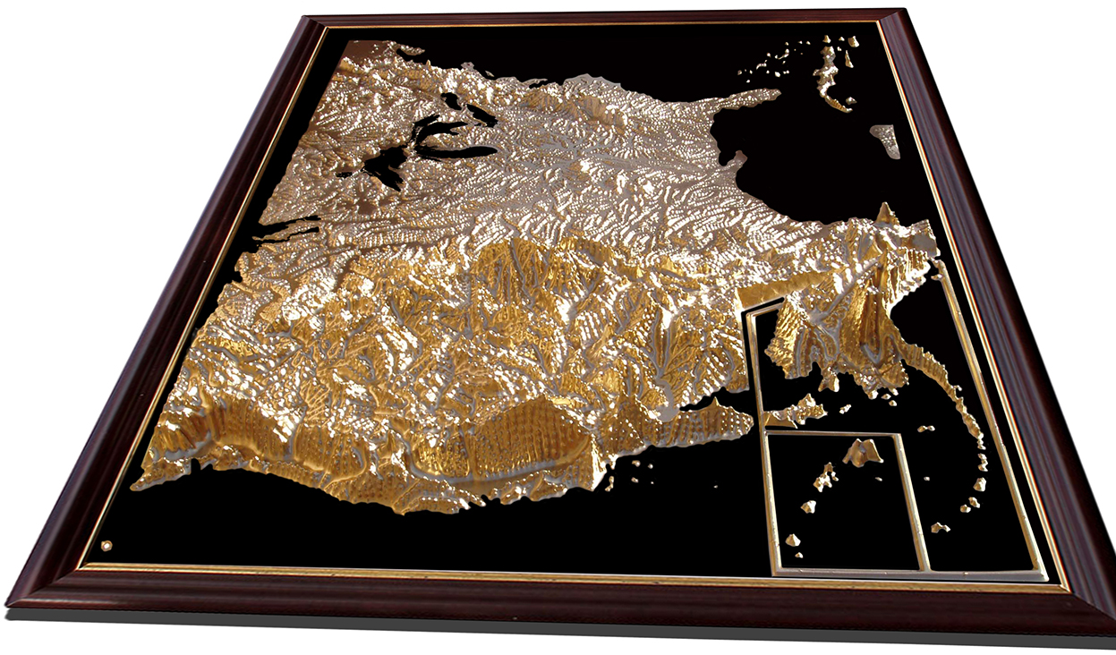 USA 3D Map Large Gold & Black | Raised Relief Map by TestPlay | Portfolio