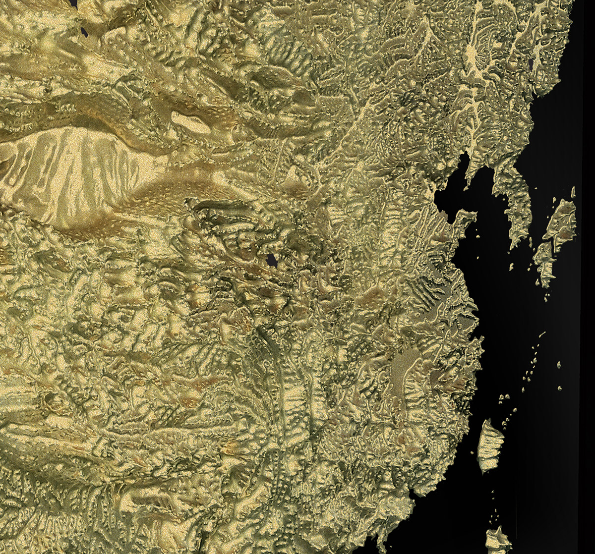 China 3D Map Large Gold & Black | Raised Relief Map by TestPlay | Portfolio