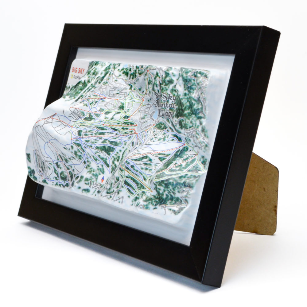Big Sky 3D Ski Map by TestPlay - Souvenir, Keepsake, Decor