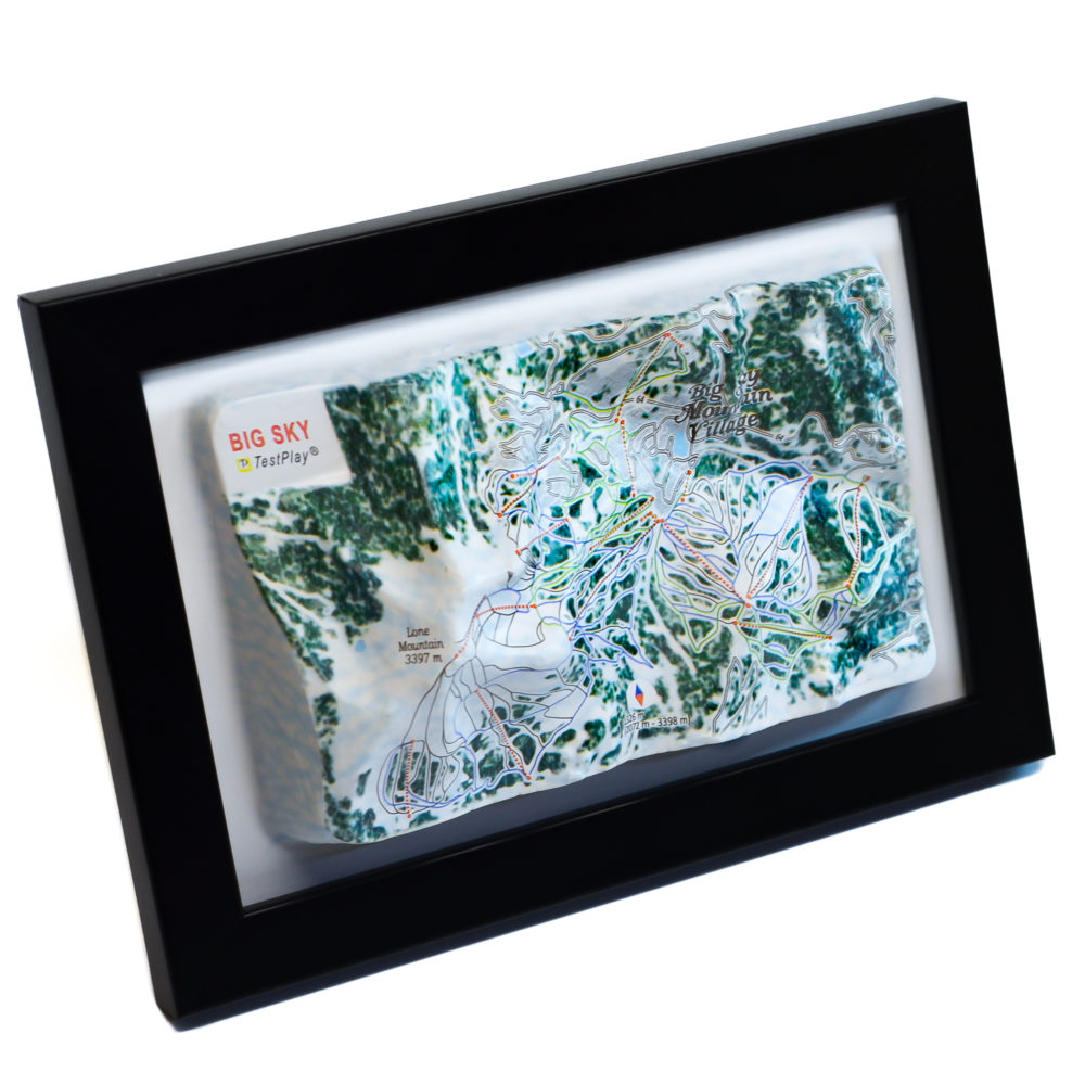 Big Sky 3D Ski Map by TestPlay - Souvenir, Keepsake, Decor
