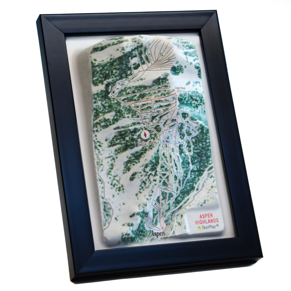 11_Aspen Highlands 3D Ski Map_02 Aspen Highlands 3D Ski Map by TestPlay - Souvenir, Keepsake, Decor