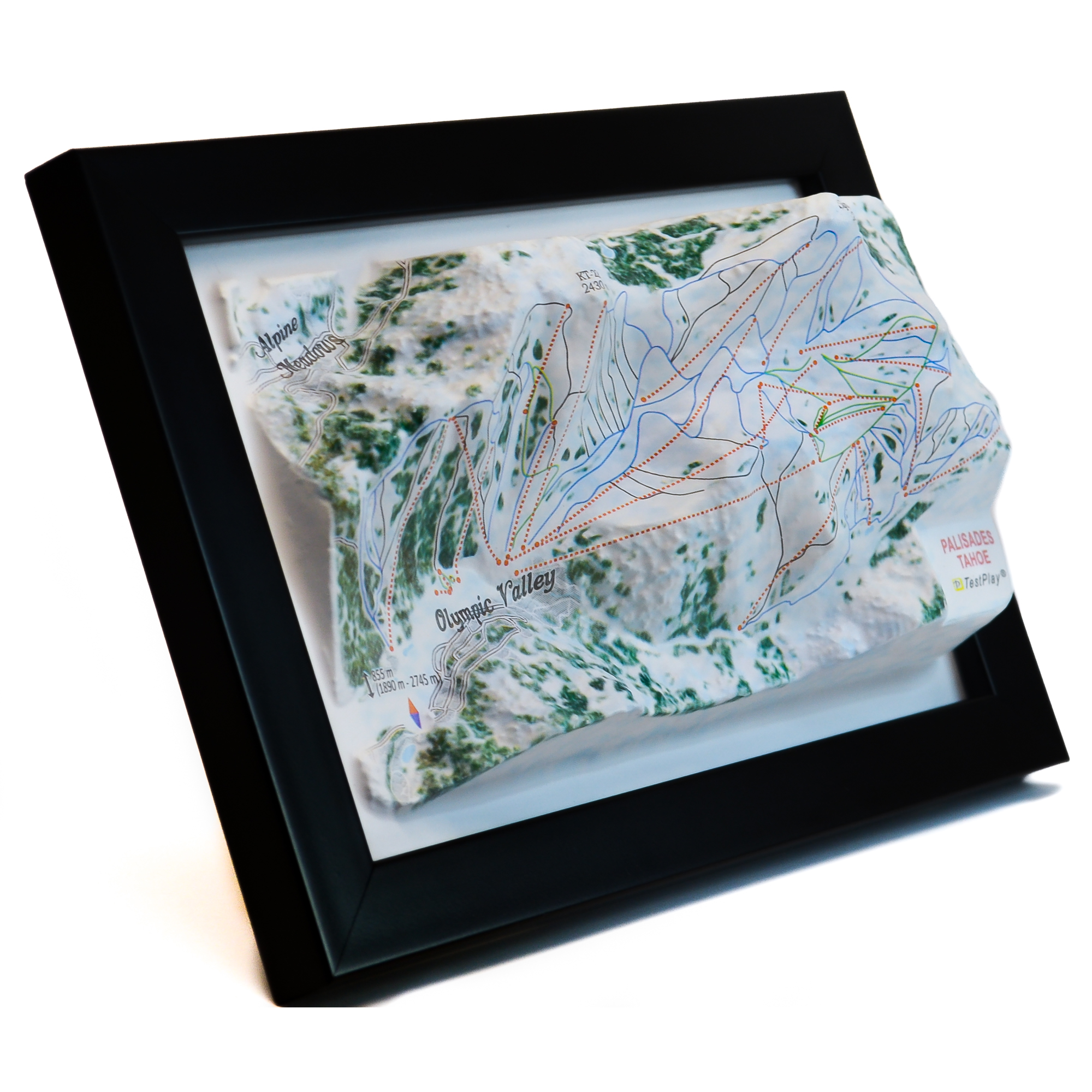 Palisades 3D Ski Map by TestPlay - Souvenir, Keepsake, Decor