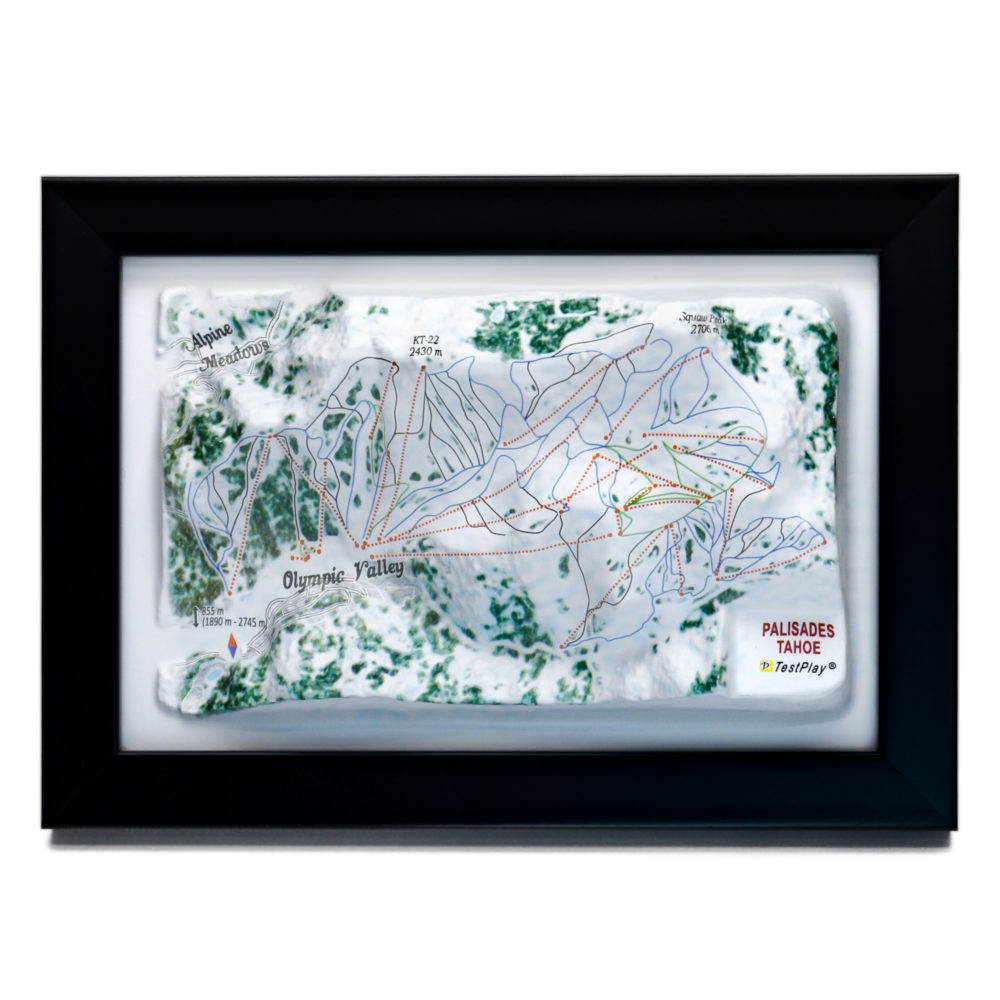 Palisades Tahoe 3D Ski Map by TestPlay - Souvenir, Keepsake, Decor