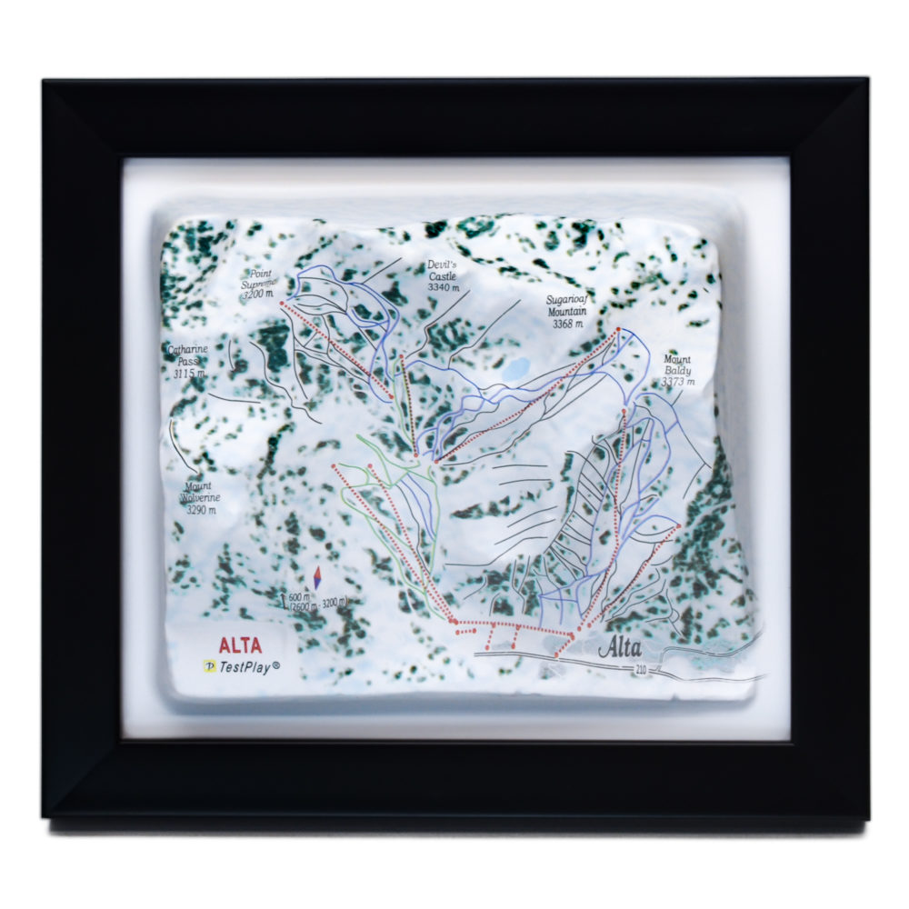 Alta 3D Ski Map by TestPlay - Souvenir, Keepsake, Decor