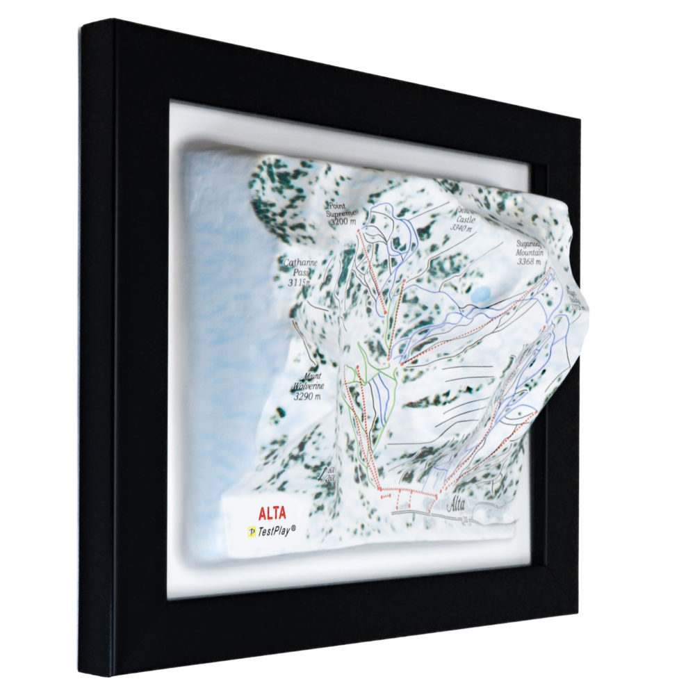 Alta 3D Ski Map by TestPlay - Souvenir, Keepsake, Decor