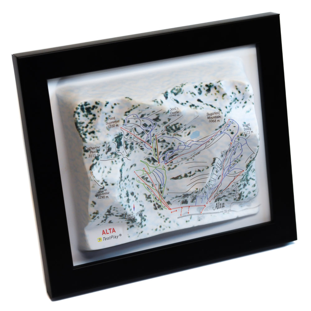 Alta 3D Ski Map by TestPlay - Souvenir, Keepsake, Decor