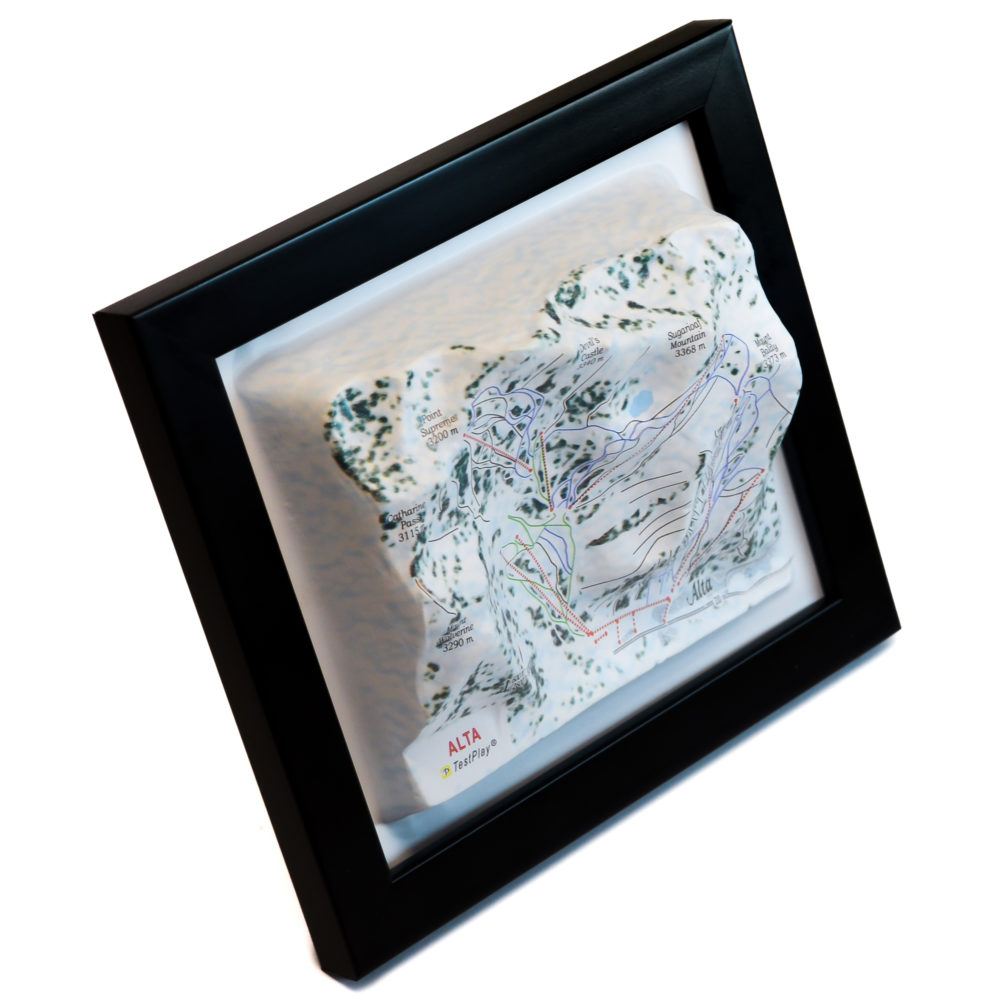 Alta 3D Ski Map by TestPlay - Souvenir, Keepsake, Decor