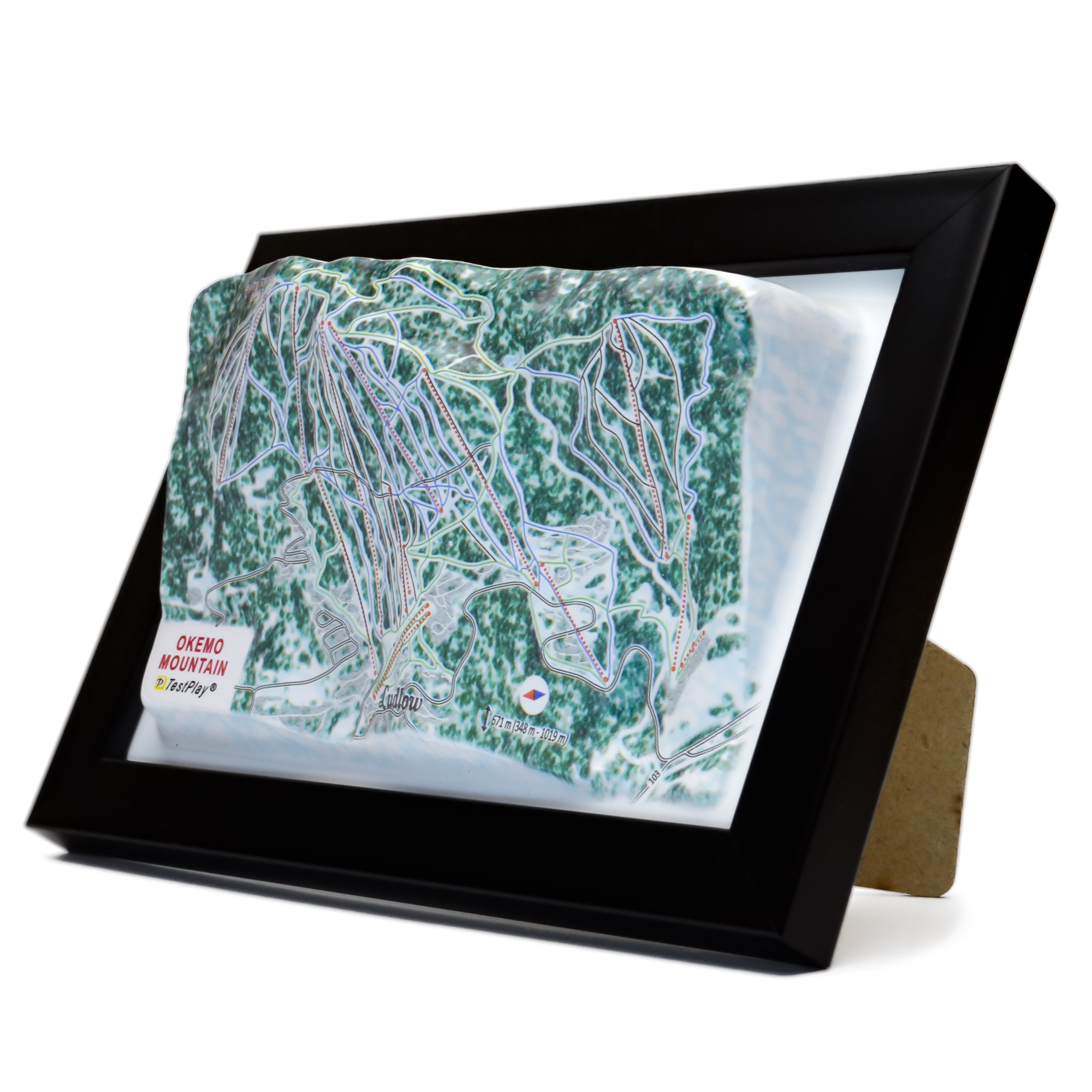 Okemo Mountain 3D Ski Map by TestPlay - Souvenir, Keepsake, Decor