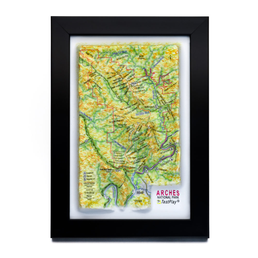 Arches National Park 3D Map by TestPlay - Souvenir, Keepsake, Decor