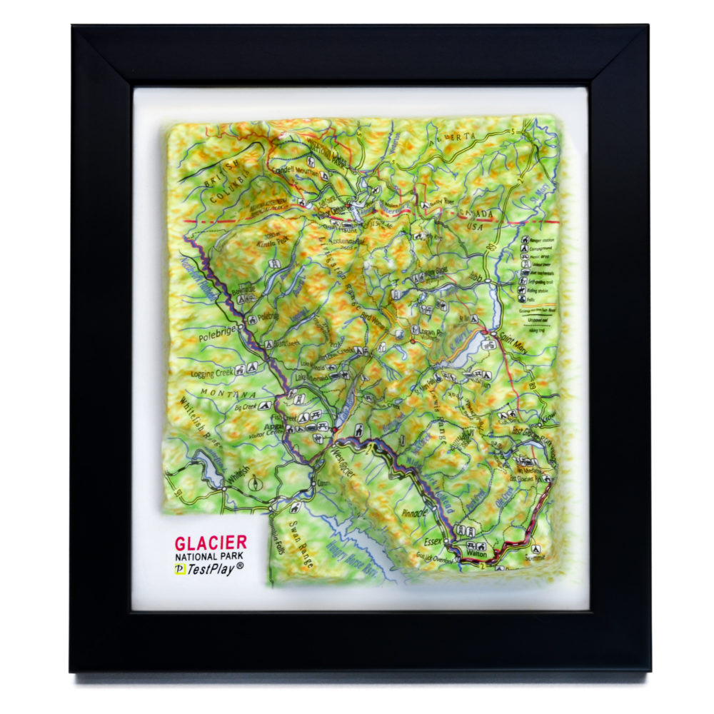 Glacier National Park 3D Map by TestPlay - Souvenir, Keepsake, Decor