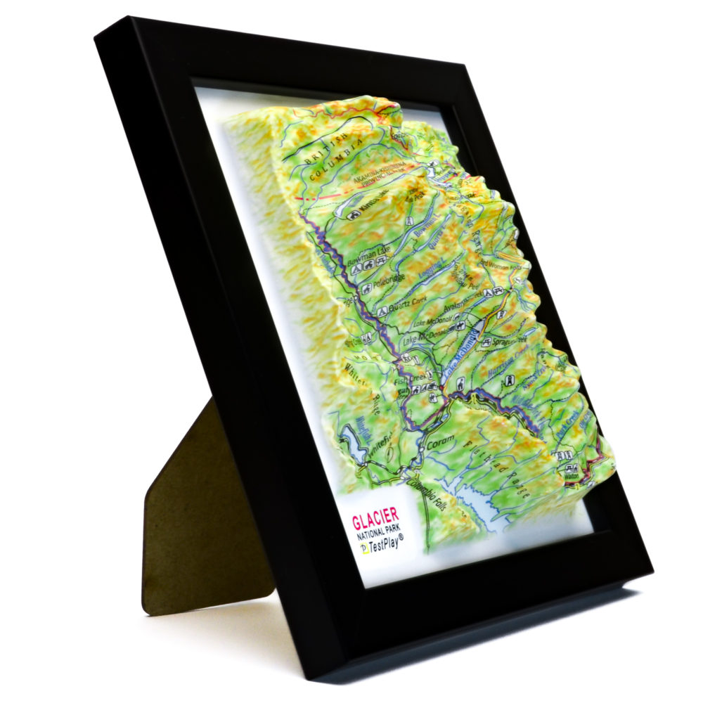 Glacier National Park 3D Map by TestPlay - Souvenir, Keepsake, Decor