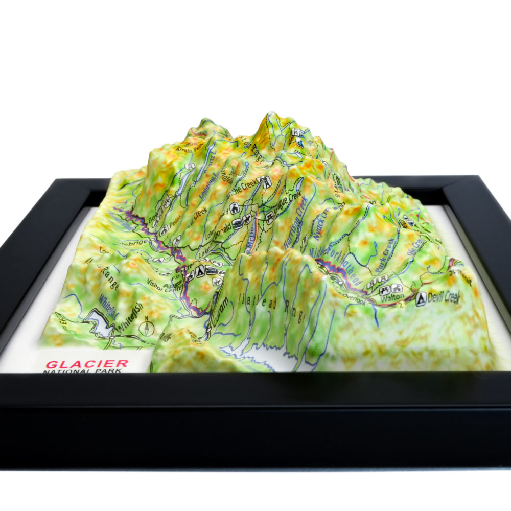 Glacier National Park 3D Map by TestPlay - Souvenir, Keepsake, Decor