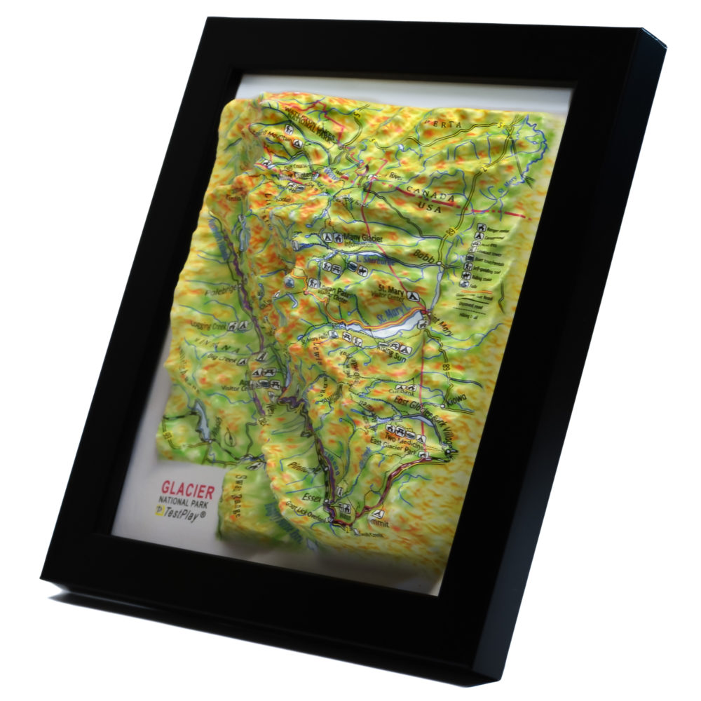 Glacier National Park 3D Map by TestPlay - Souvenir, Keepsake, Decor