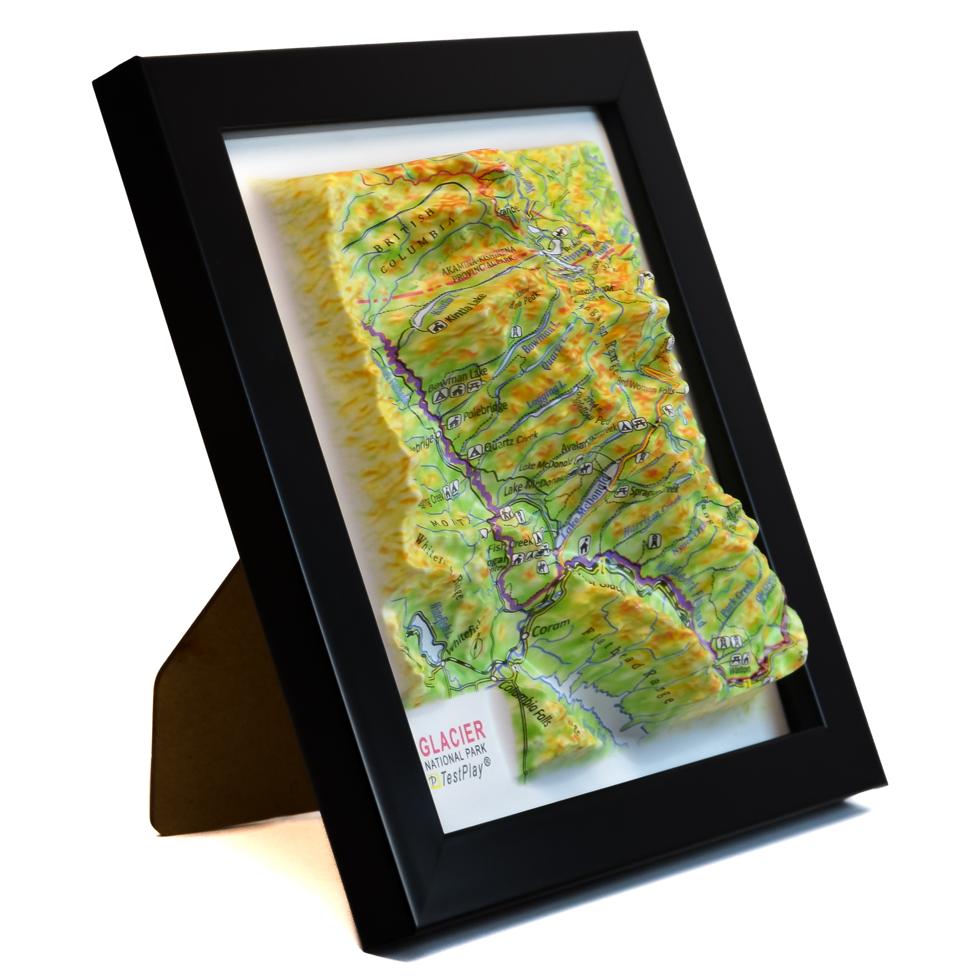 Glacier National Park 3D Map by TestPlay - Souvenir, Keepsake, Decor