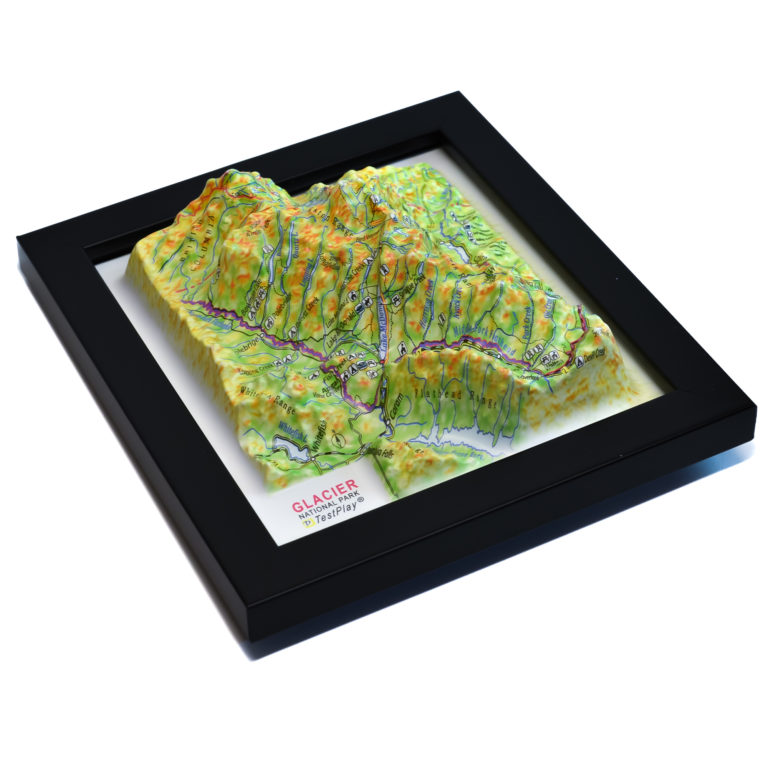 Glacier National Park 3D Map by TestPlay - Souvenir, Keepsake, Decor