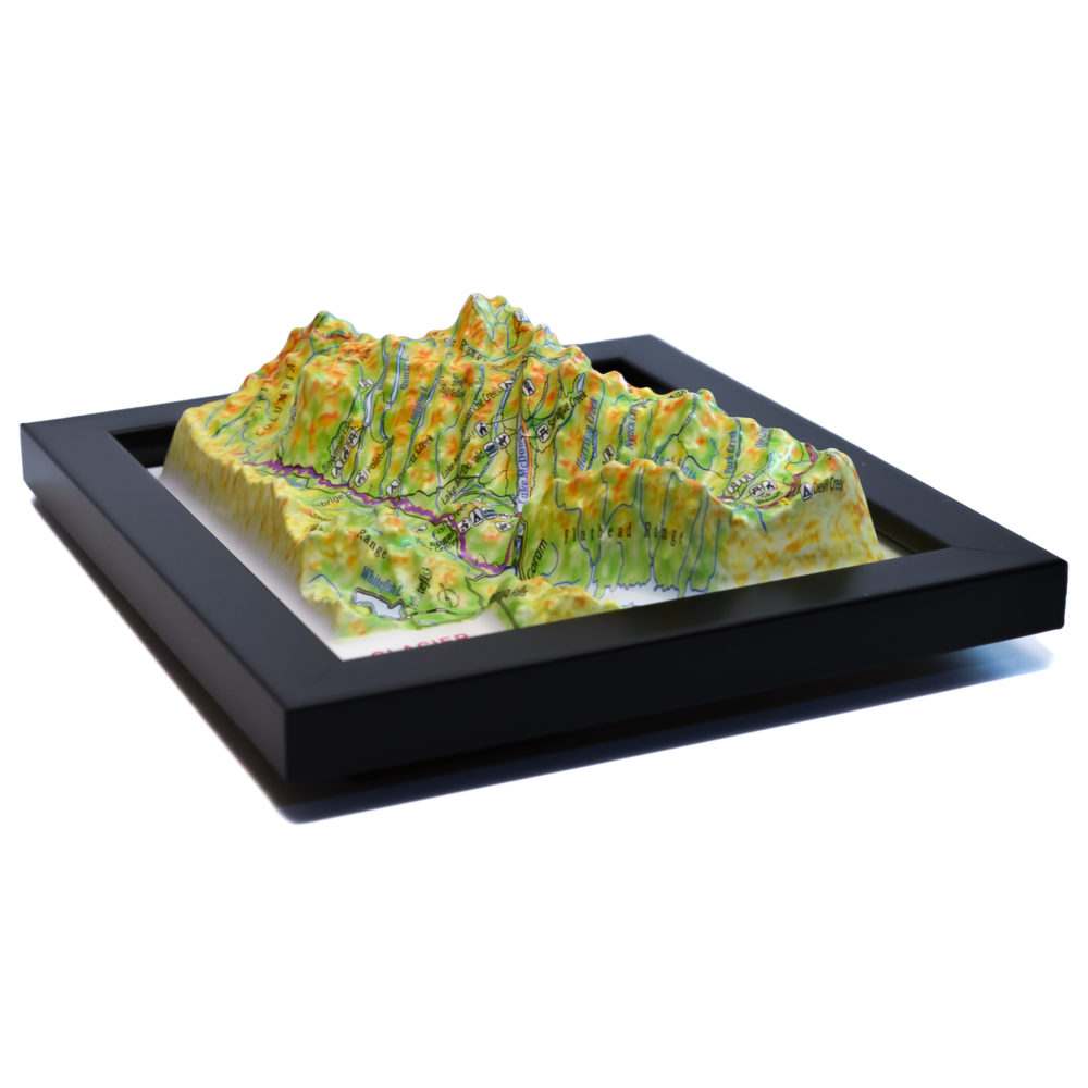 Glacier National Park 3D Map by TestPlay - Souvenir, Keepsake, Decor