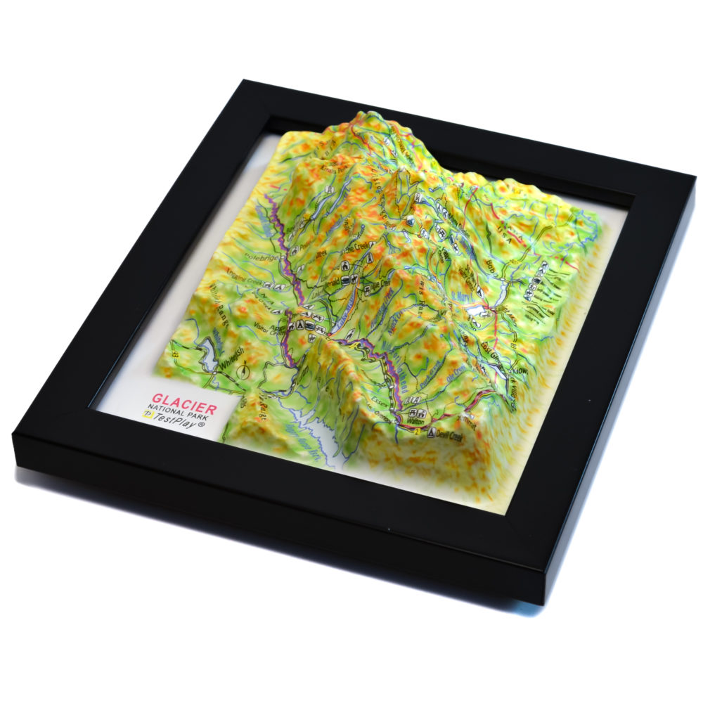 Glacier National Park 3D Map by TestPlay - Souvenir, Keepsake, Decor