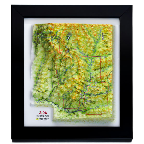 Zion National Park 3D Map by TestPlay - Souvenir, Keepsake, Decor