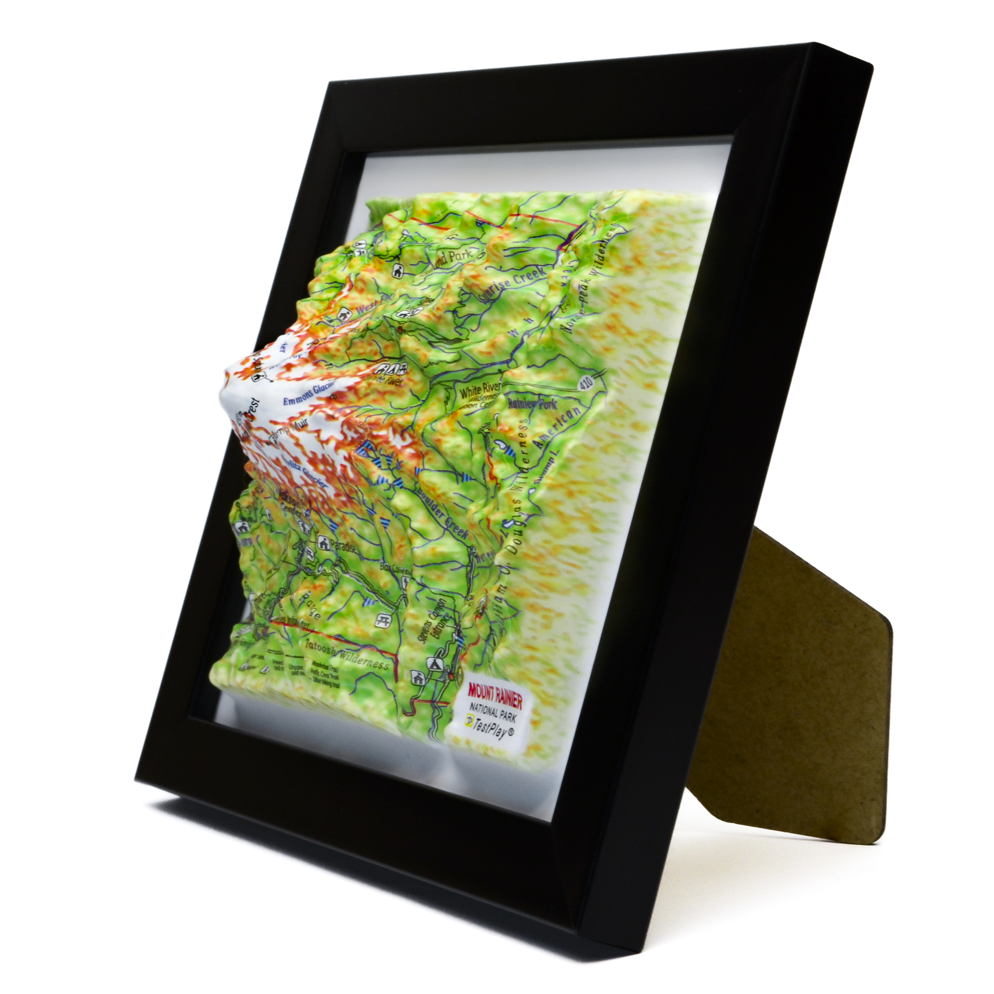 Mount Rainier National Park 3D Map by TestPlay - Souvenir, Keepsake, Decor