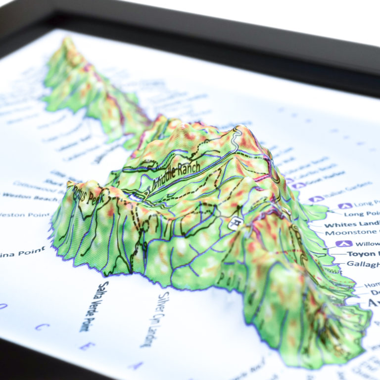Santa Catalina Island 3D Map by TestPlay - Souvenir, Keepsake, Decor