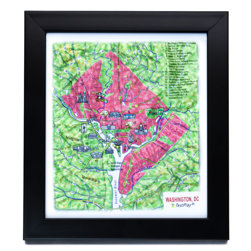 Washington, DC 3D Map by TestPlay - Souvenir, Keepsake, Decor